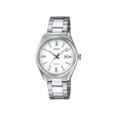 Relógio Timeless prateado com mostrador romano branco