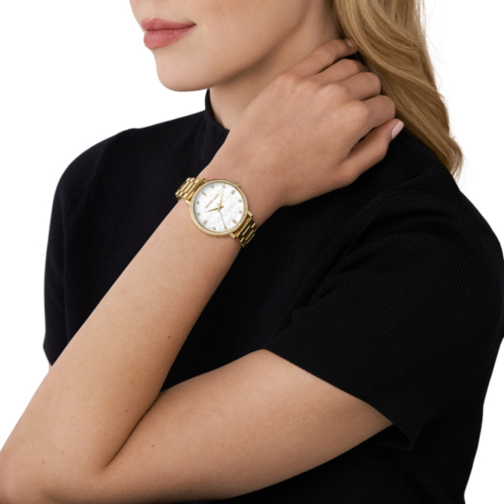 Pyper Logo White and Gold-Tone