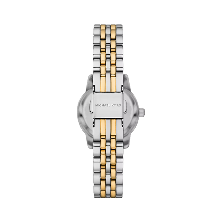 Fecho pulseira do relógio Michael Kors Lexington prateado e dourado