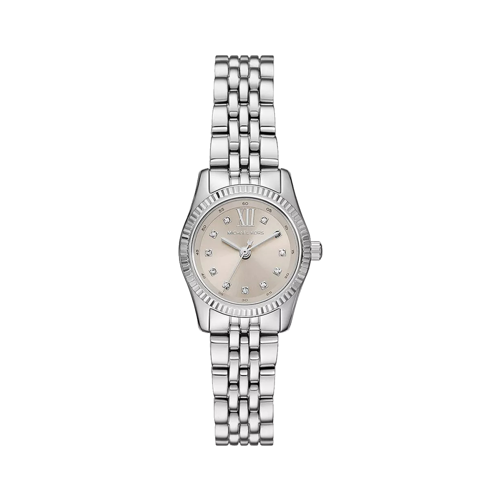 Relógio Michael Kors Petite Lexington prateado com mostrador creme