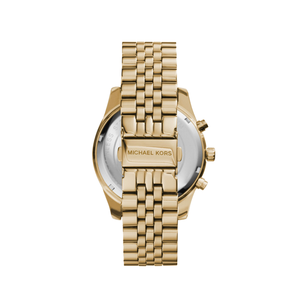 Fecho da pulseira do relógio Michael Kors Lexington totalmente dourado