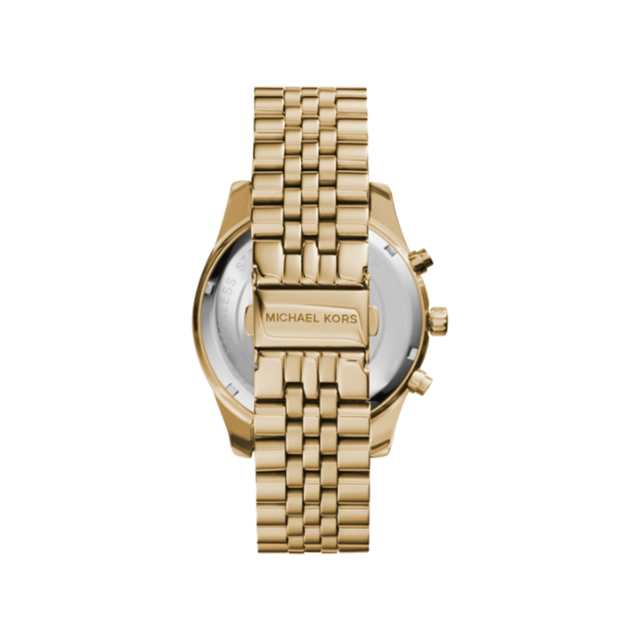Fecho da pulseira do relógio Michael Kors Lexington totalmente dourado