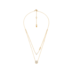 Colar Premium Pavé Disc&Solitaire Gold-Tone