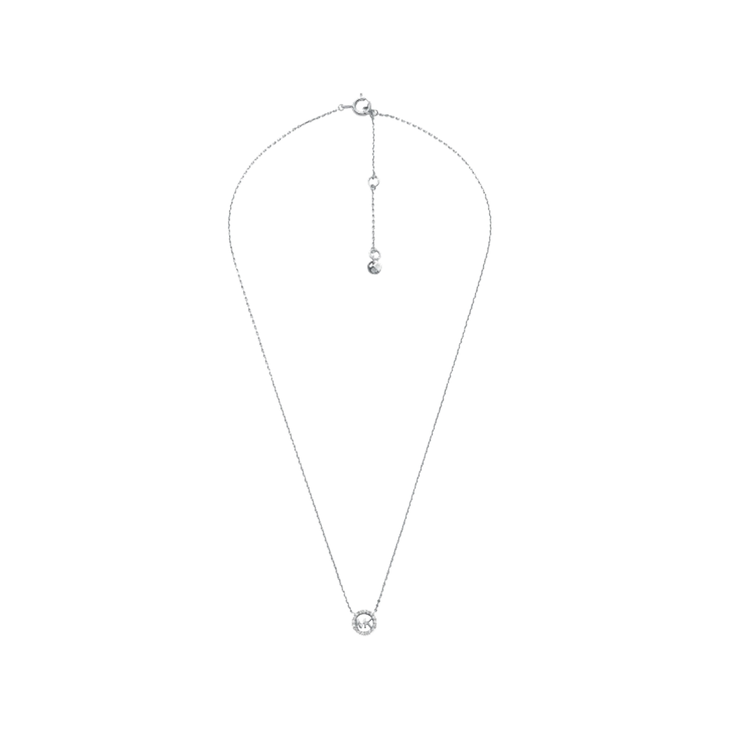 Colar de prata banhada a ródio com uma corrente delicada e um pingente de zircónia proeminente que captura a luz, adicionando um toque de elegância e brilho. O fecho ajustável garante um ajuste confortável para diferentes tamanhos de pescoço, tornando-o versátil para várias ocasiões.