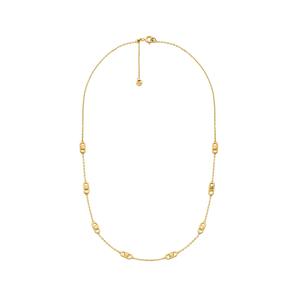 Colar Logo Link Pavé dourado
