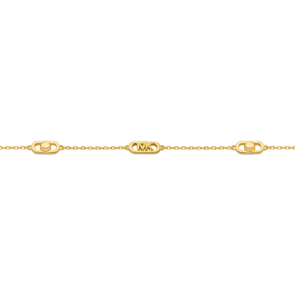 Colar detalhe Logo Link Pavé dourado