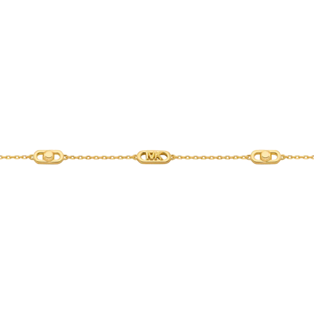 Colar detalhe Logo Link Pavé dourado