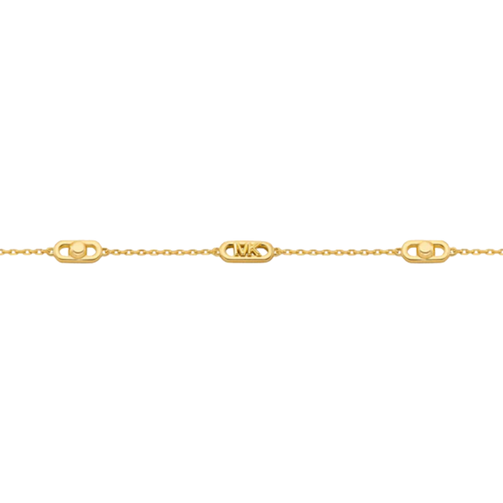 Colar detalhe Logo Link Pavé dourado