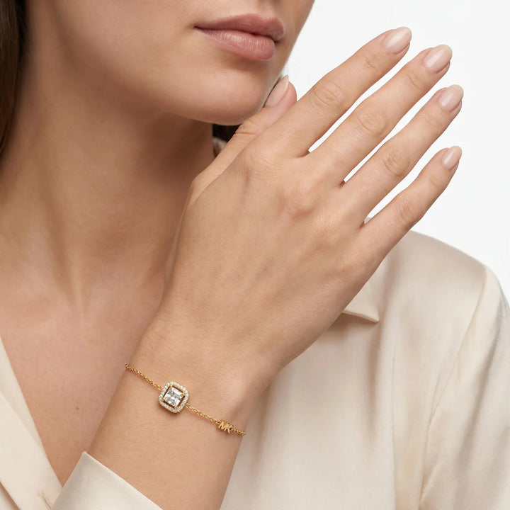 Pulseira Premium Stone-Logo Gold-Tone