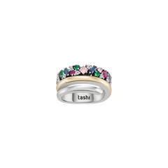 anel tashi luís carvalho III com zircónias coloridas e gravado "for strong women"