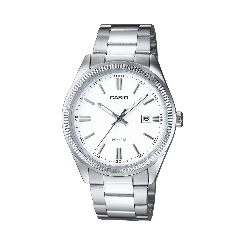 Relógio Timeless prateado com mostrador romano branco