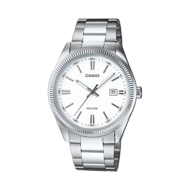 Relógio Timeless prateado com mostrador romano branco