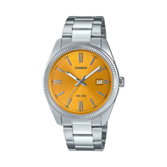 Relógio Timeless prateado com mostrador romano amarelo