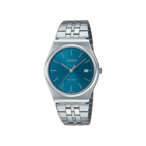 Relógio Timeless Standard prateado com mostrador azul