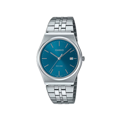 Relógio Timeless Standard prateado com mostrador azul