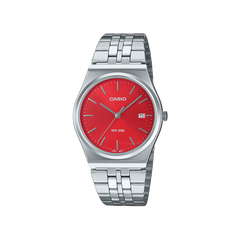 Relógio Timeless Standard prateado com mostrador vermelho