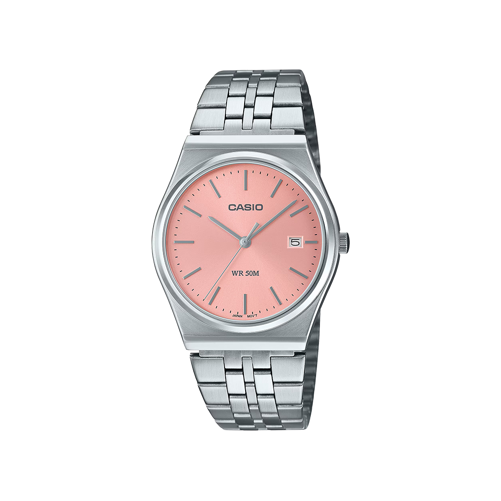 Relógio Timeless Standard prateado com mostrador salmão