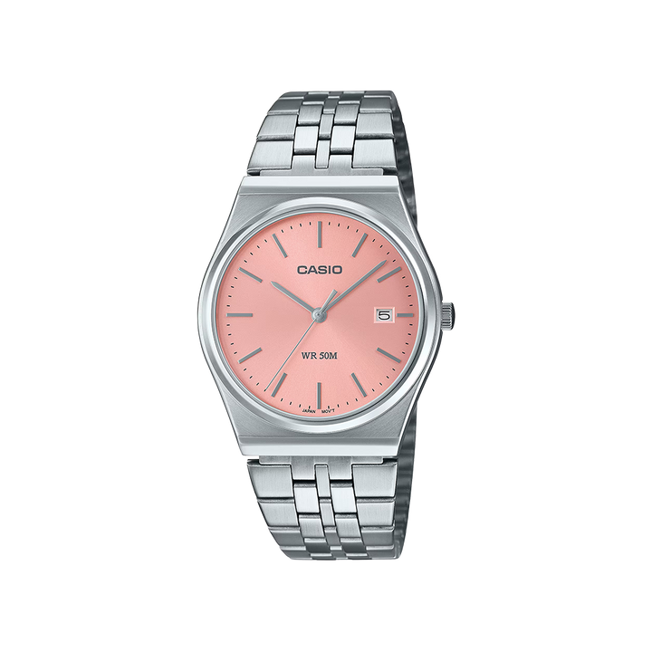 Relógio Timeless Standard prateado com mostrador salmão