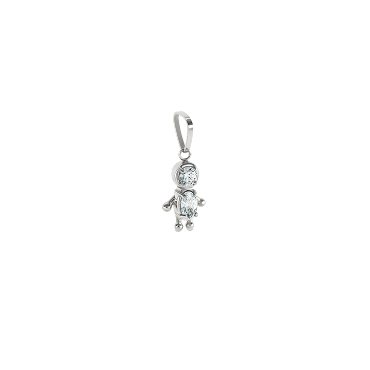 Charm One Energy Boy Crystal Silver