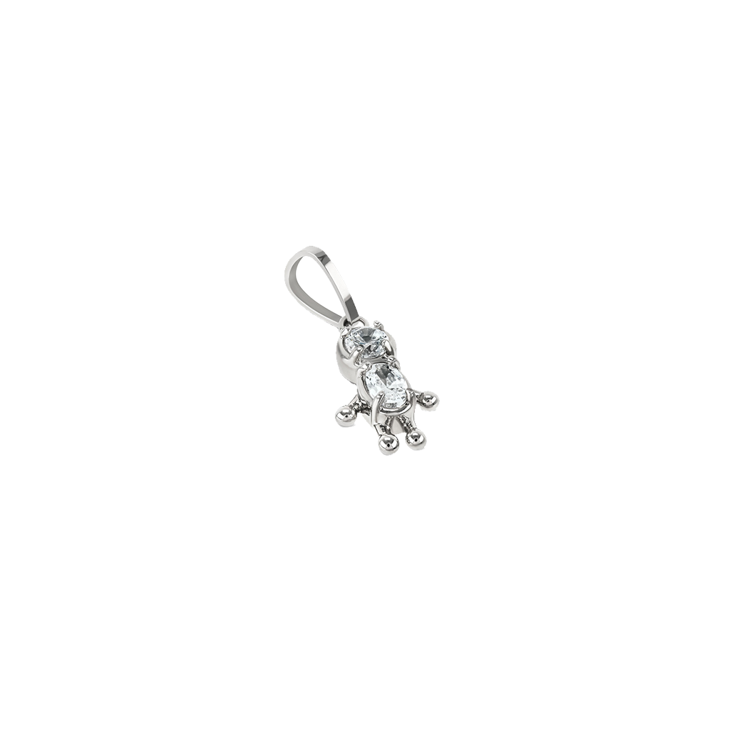 Charm One Energy Boy Crystal Silver