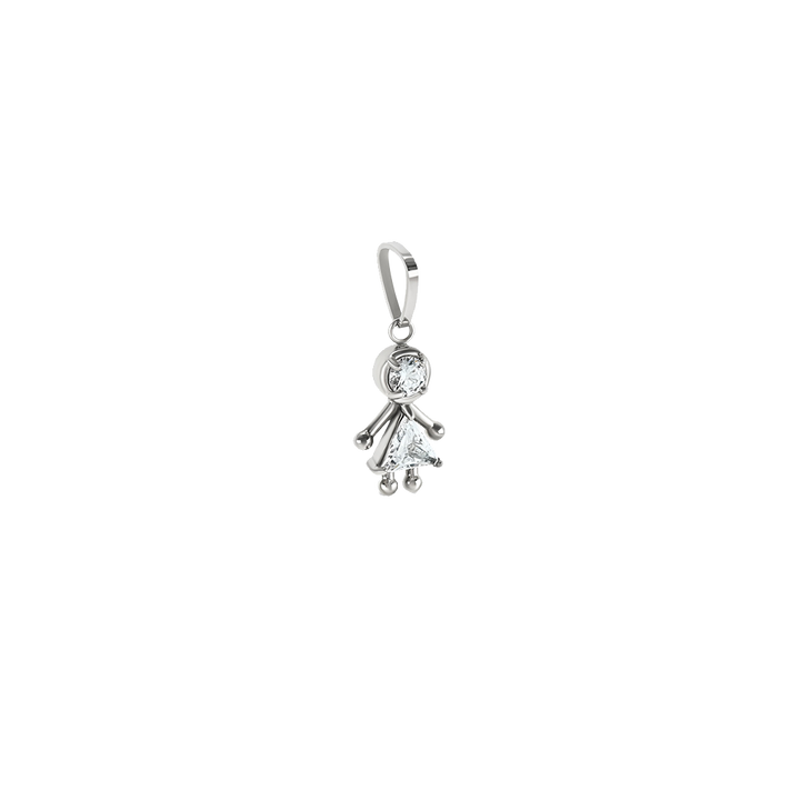 Charm One Energy Girl Crystal Silver