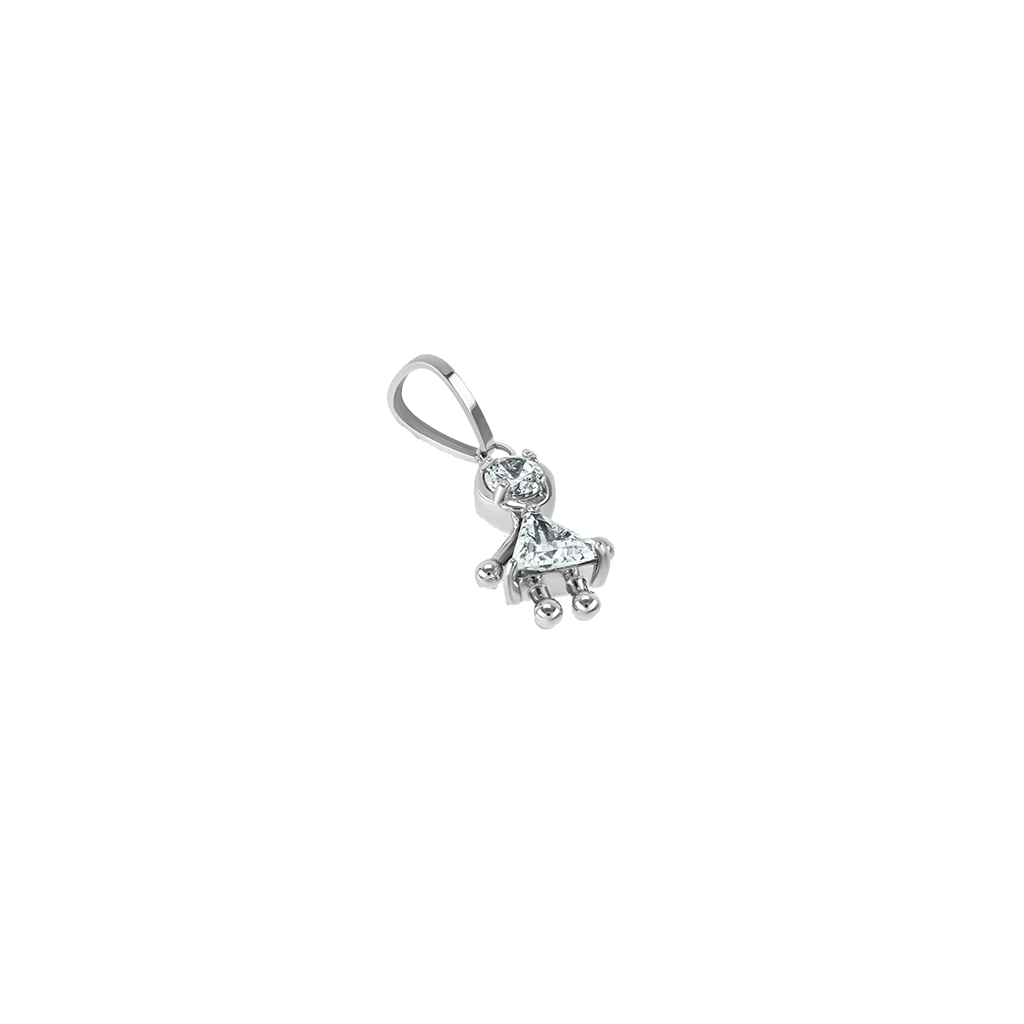 Charm One Energy Girl Crystal Silver