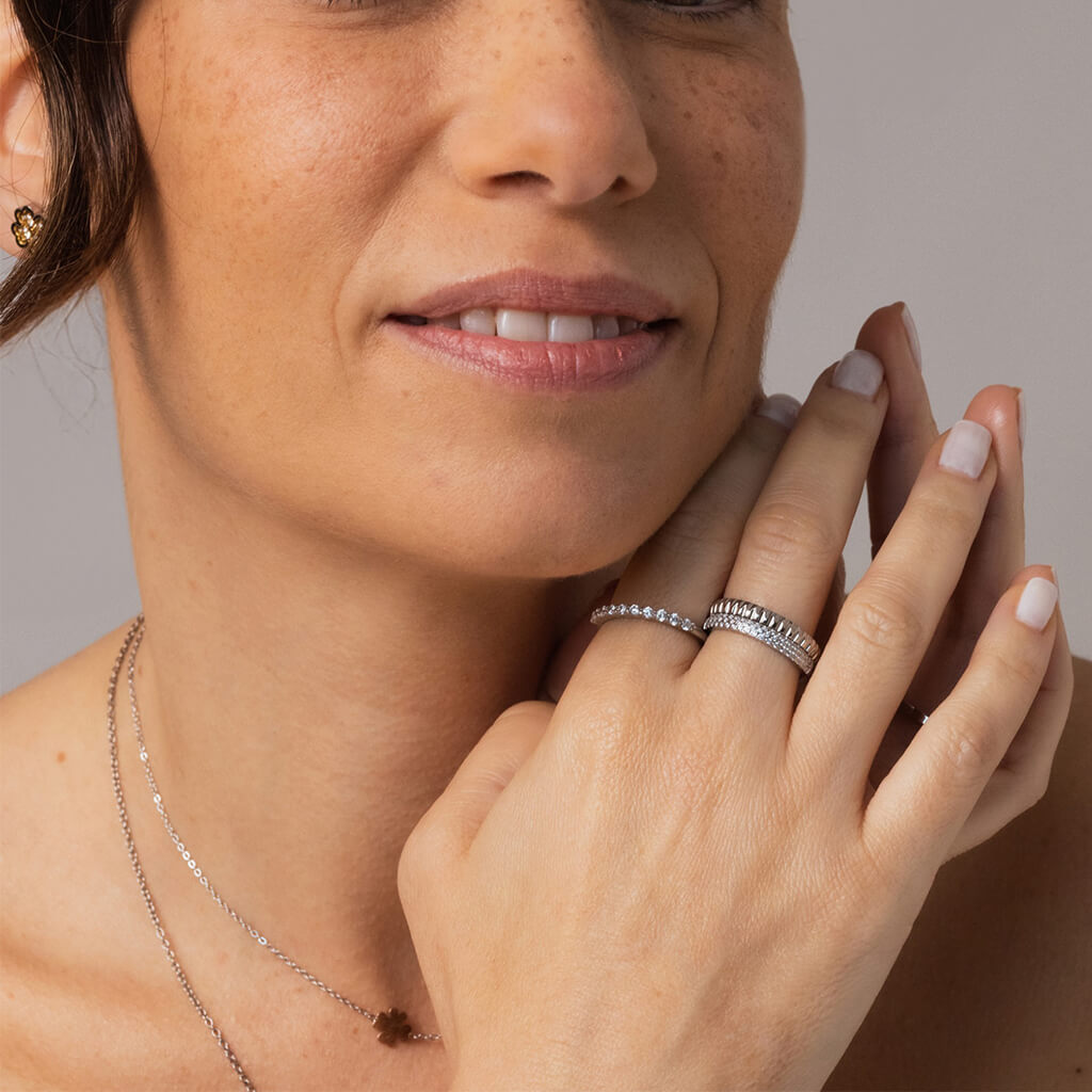 Anel One London 38 Silver