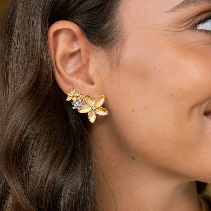 Brincos One Fleur Bicolor