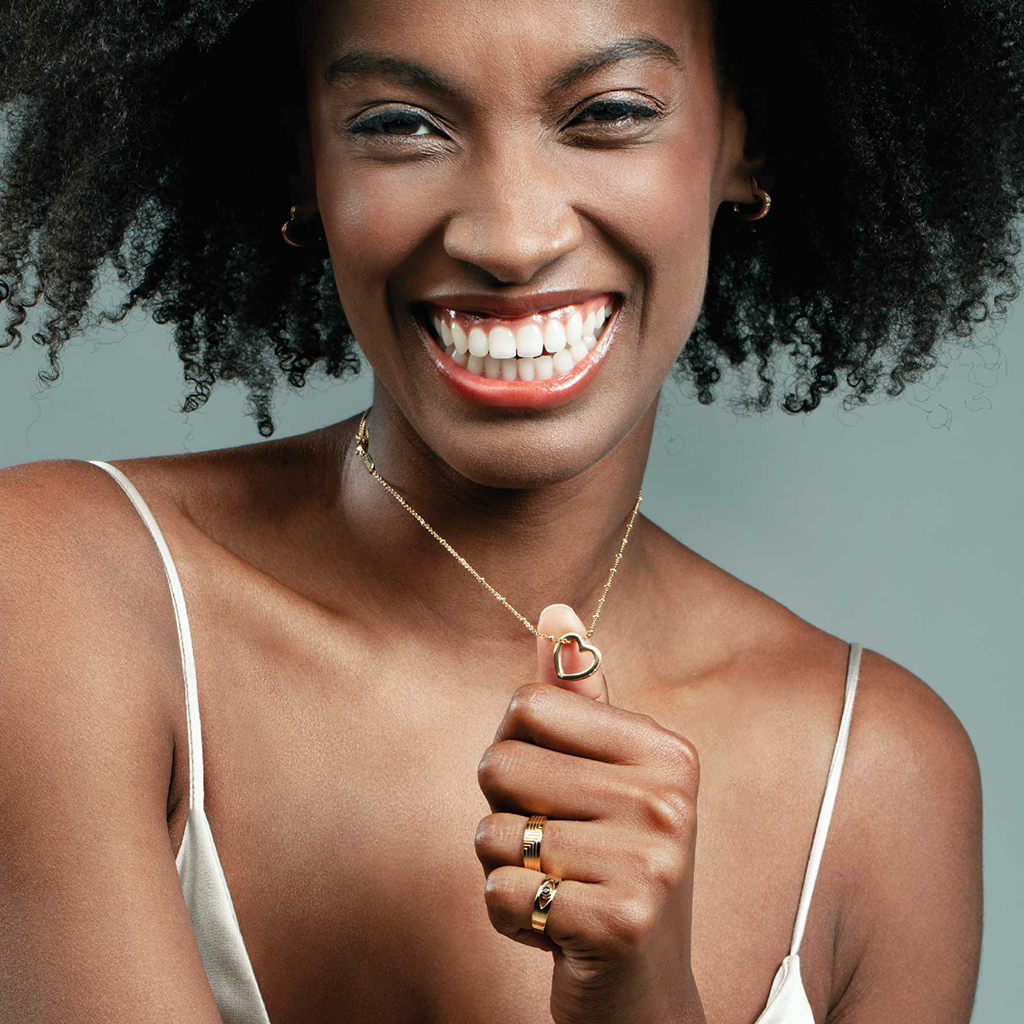 Colar One Reflexions Heart Gold