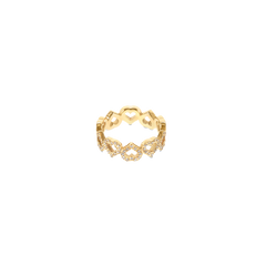 imagem superior do anel ONE reflexions Heart com design em forma de coração em torno de todo o anel