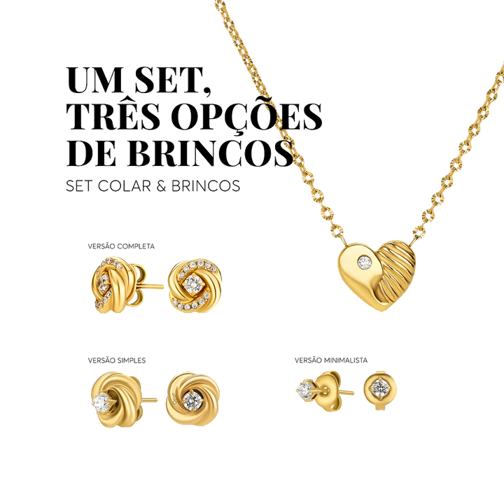 Conjunto Colar & 3 Brincos One Eternal