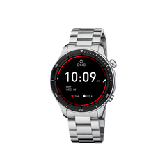 Smartwatch One Alphacall Black Links de aço totalmente prateado