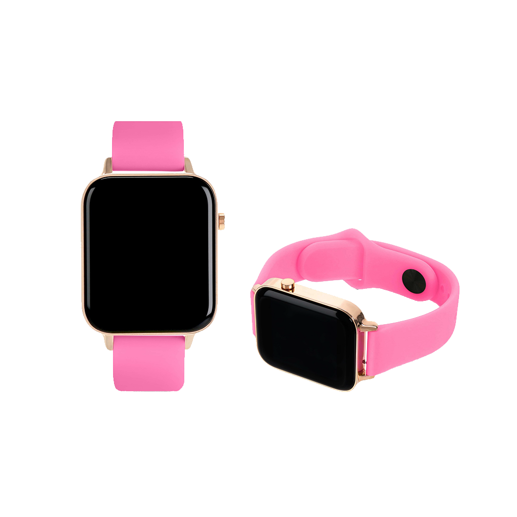 One Bracelete Silicone Smartwatch Rosa Vibrante