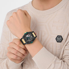 The Skeleton Auto Black 44mm