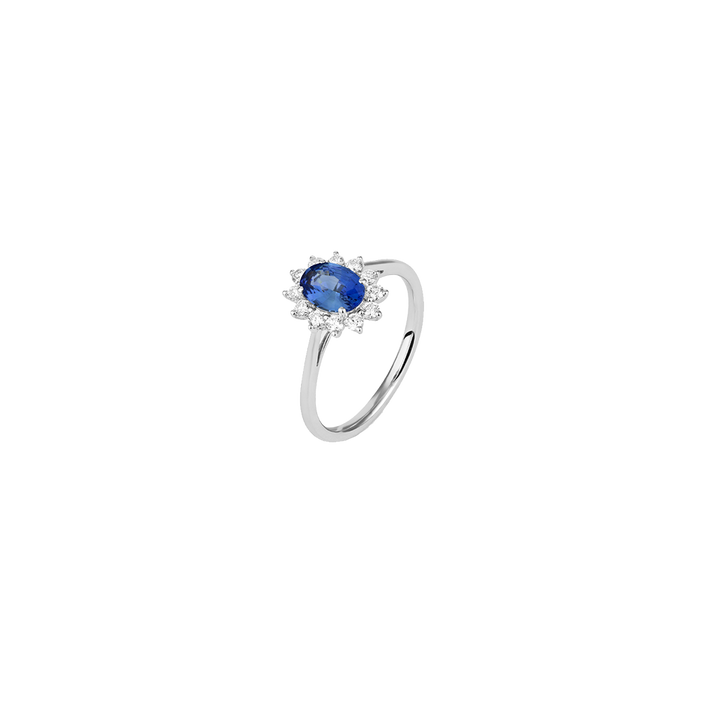 Anel Diamantes Premium Colors Safira