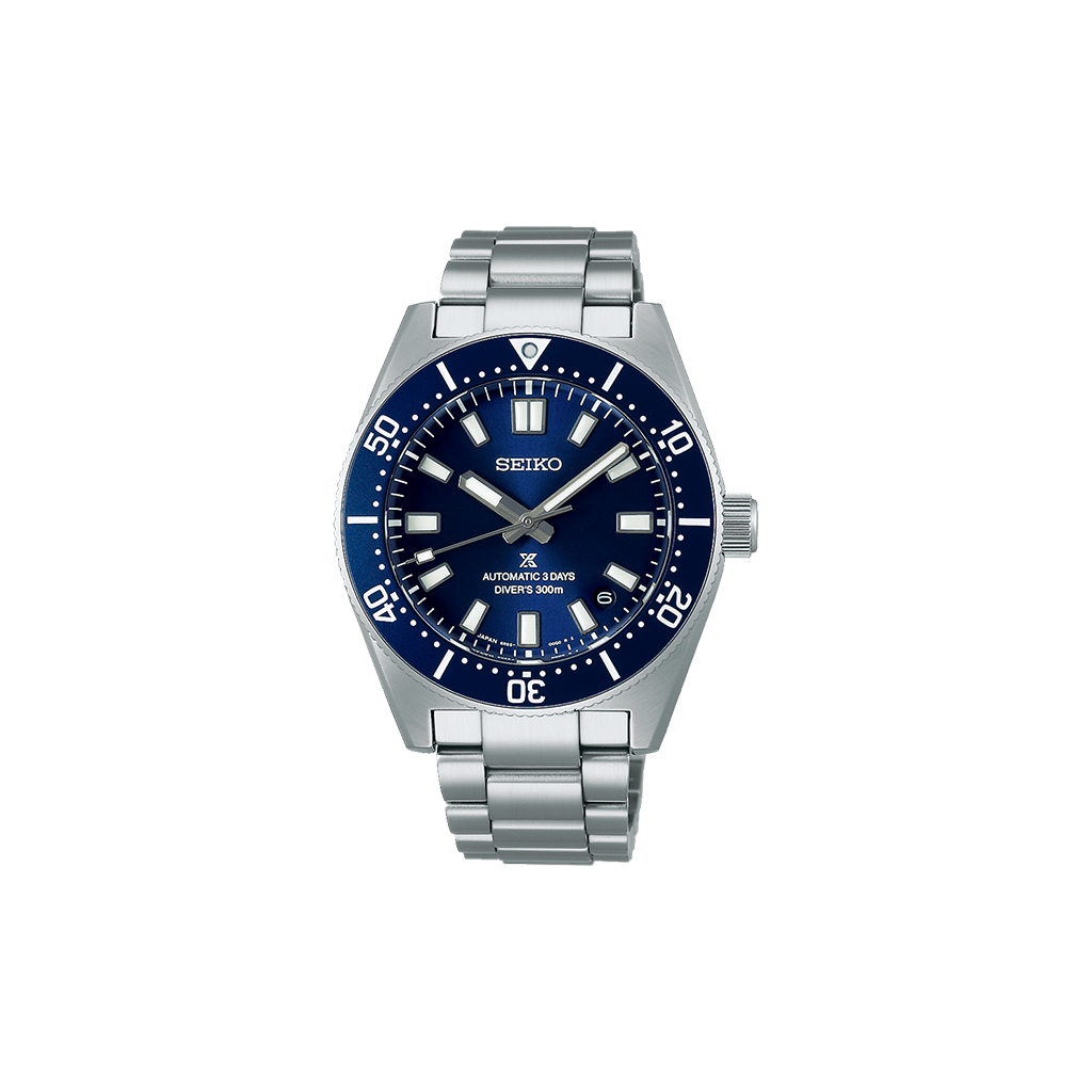 Relógio Prospex 1965 Heritage Diver's 300m prateado com mostrador azul