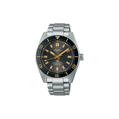 Relógio Prospex 1965 Heritage Diver's 300m Aniversário dos 100 anos da Seiko prateado com mostrador preto e detalhes dourados
