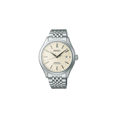 Relógio Presage Classic Series prateado com mostrador dourado