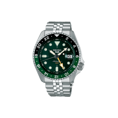 Relógio Seiko 5 Sports SKX Sports Style 42.5mm prateado com mostrador verde com indicação do dia do mês