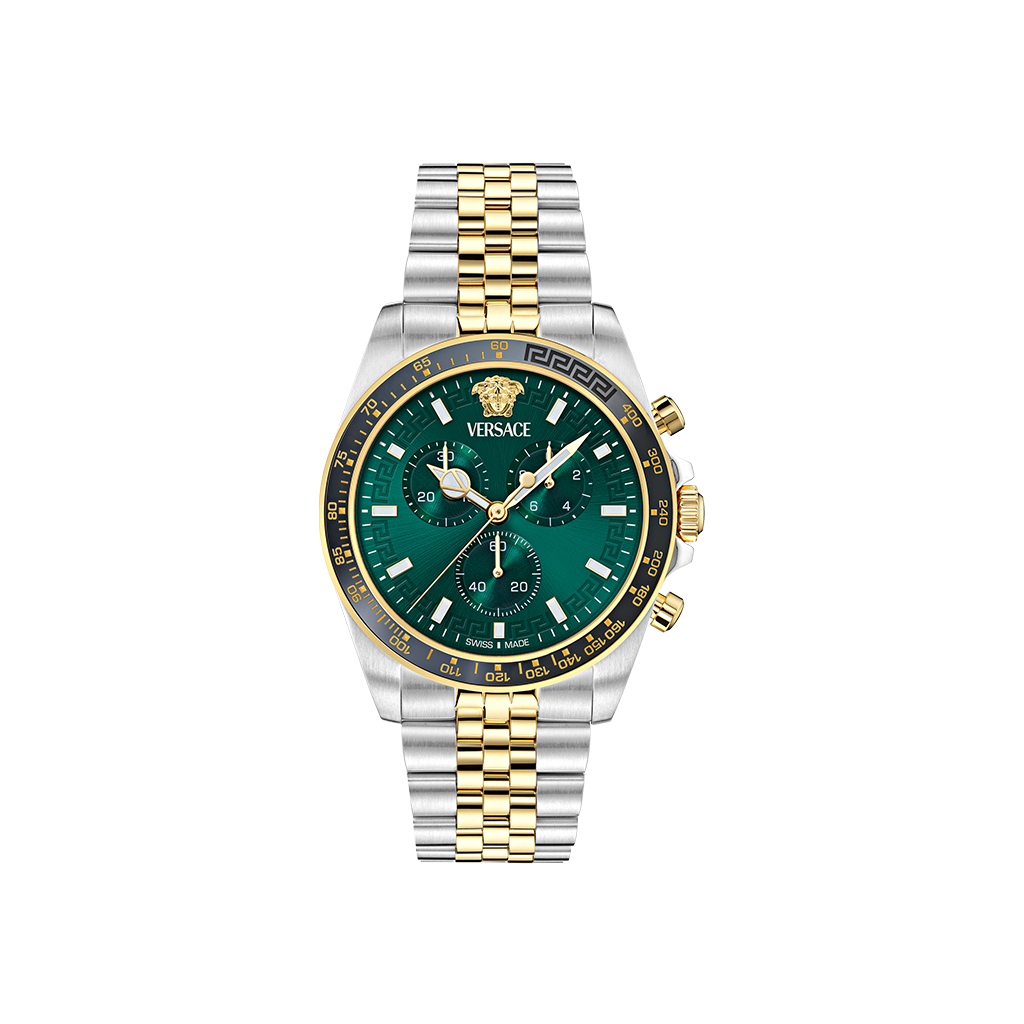 Greca Chrono Wave Dual-Tone Green 43mm