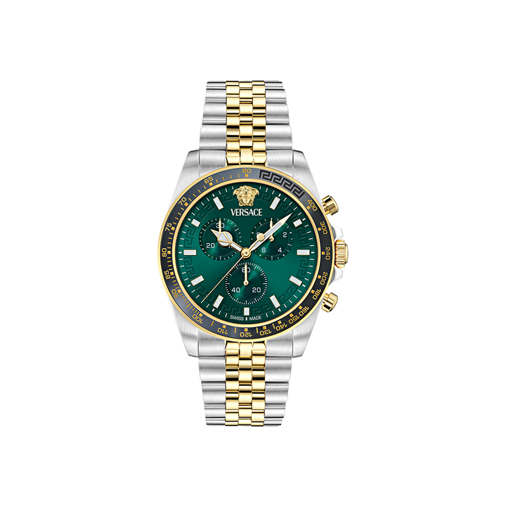 Greca Chrono Wave Dual-Tone Green 43mm