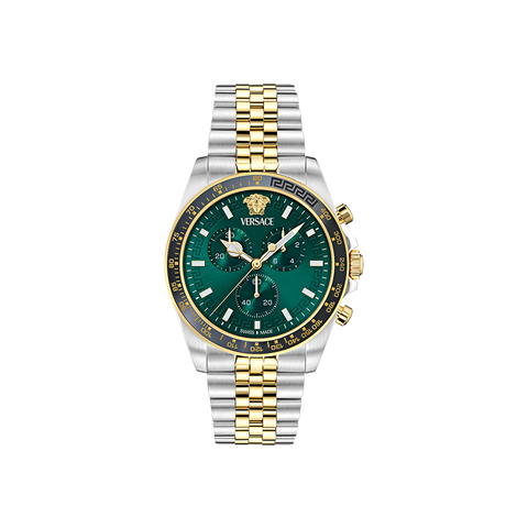Greca Chrono Wave Dual-Tone Green 43mm