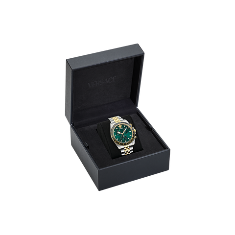 Greca Chrono Wave Dual-Tone Green 43mm