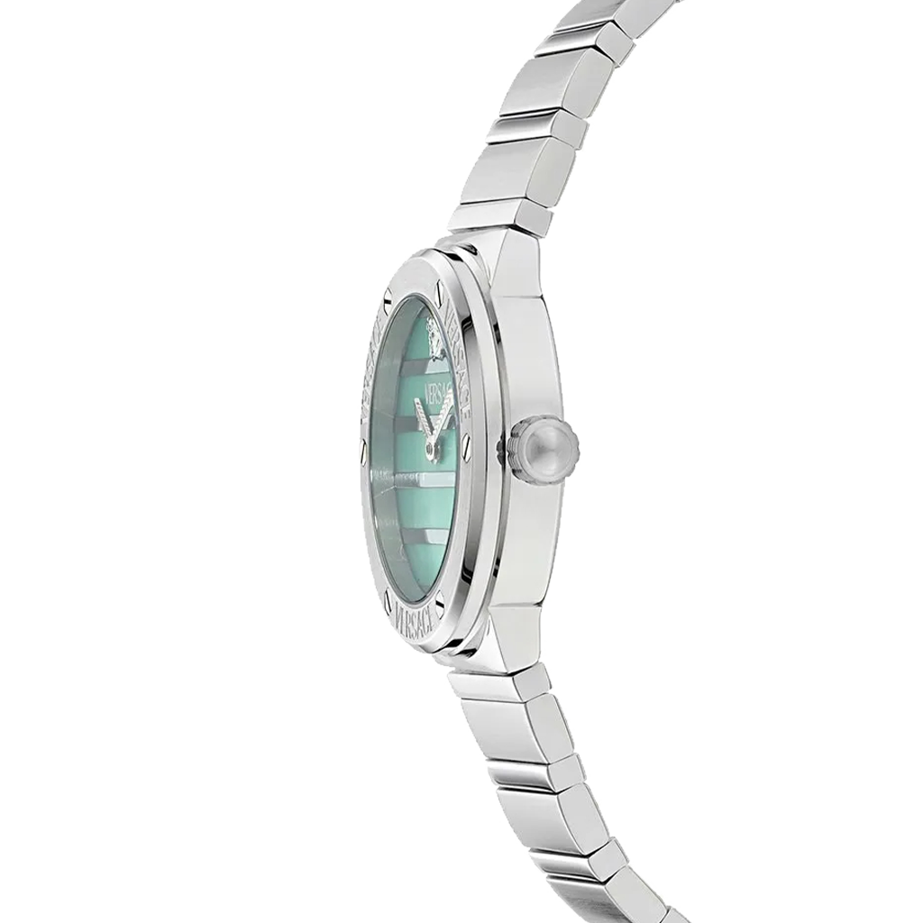 Greca Logo Pearl Silver-Blue 33mm