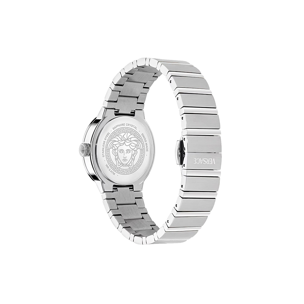 Greca Logo Pearl Silver-Blue 33mm