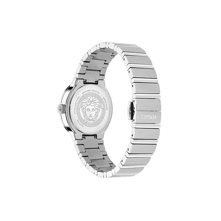 Greca Logo Pearl Silver-Blue 33mm