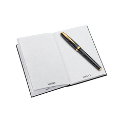 Caneta e Caderno Barocco Black Pattern-Gold Rollerball