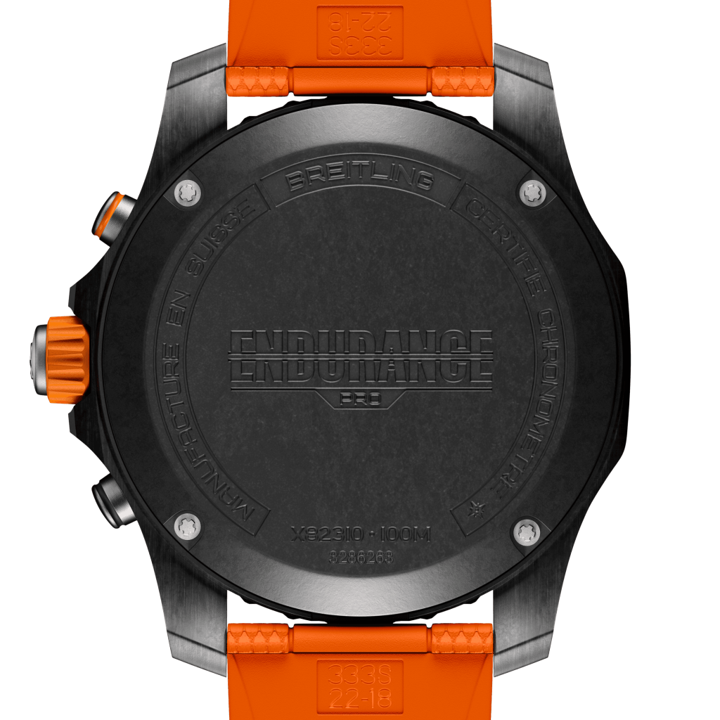 tampa relógio endurance pro pulseira laranja e mostrador preto
