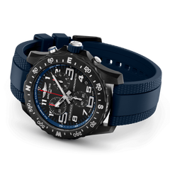 relógio de lado endurance pro pulseira azul escura e mostrador preto
