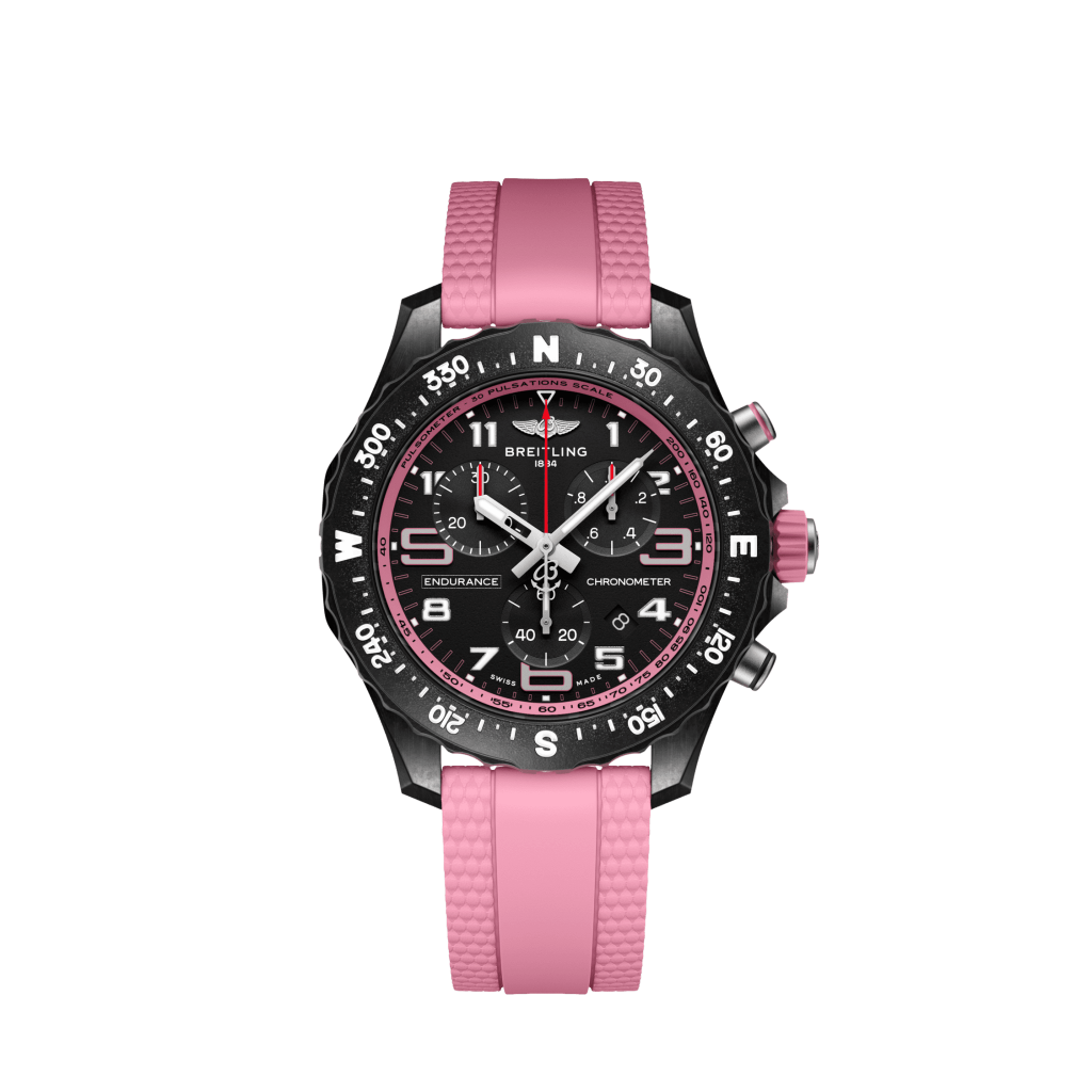 relógio endurance pro pulseira rosa e mostrador preto